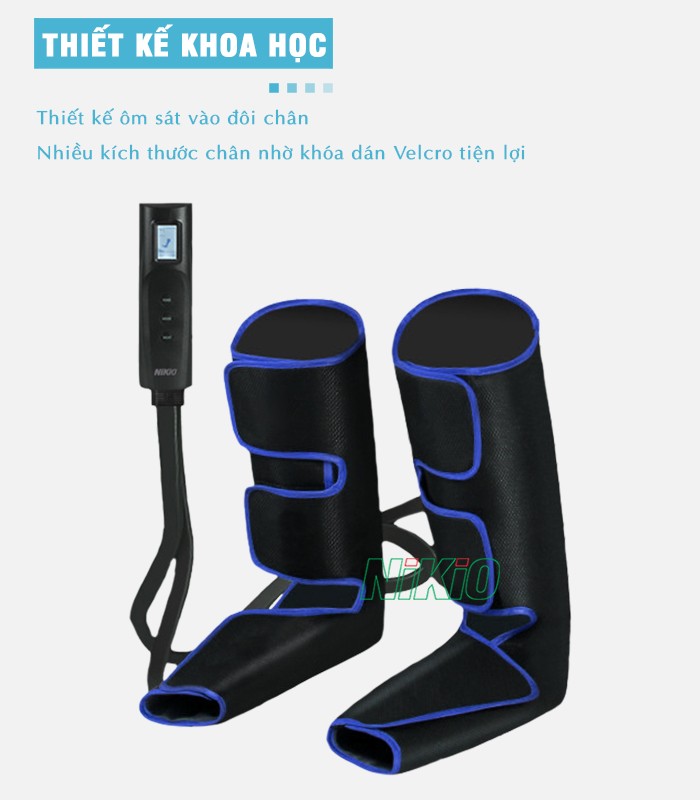 Máy nén ép trị liệu bắp chân và bàn chân thiết kế ôm sát chân Nikio Nk-285