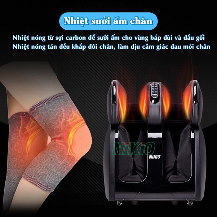 Máy massage bàn chân, bắp chân và đùi kết hợp nhiệt sưởi ẩm chân Nikio NK-289