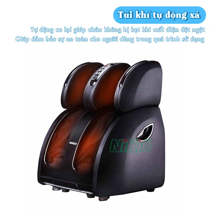 Máy massage bàn chân, bắp chân và đùi tự động xả khi mất điện Nikio NK-289