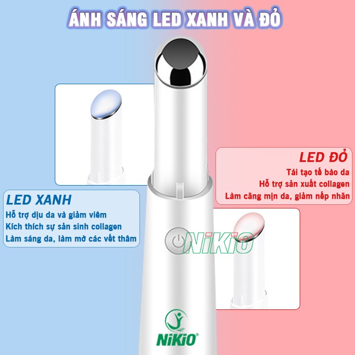 Máy massage đẹp da mắt ánh sáng LED xanh đỏ Nikio NK-115