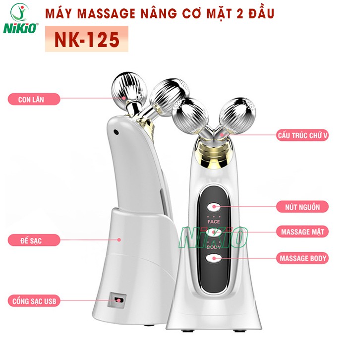 Máy massage nâng cơ mặt 2 đầu đặc điểm nổi bật Nikio NK-125