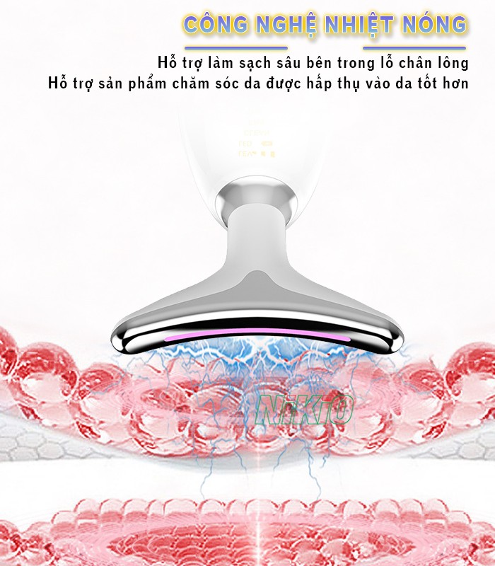 Máy massage nâng cơ trẻ hóa da mặt công nghệ nhiệt nóng Nikio NK-126