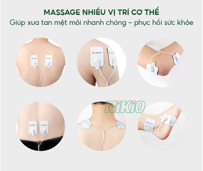 Máy massage xung điện massage nhiều vị trí trên cơ thể Nikio NK-100