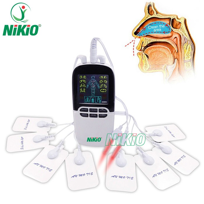 Máy massage xung điện kết hợp đèn hồng ngoại trị liệu mũi Nikio NK-102