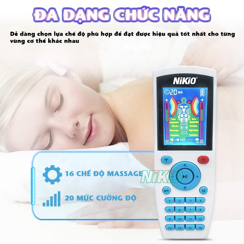 Máy massage xung điện đa dạng chức năng Nikio NK-103A