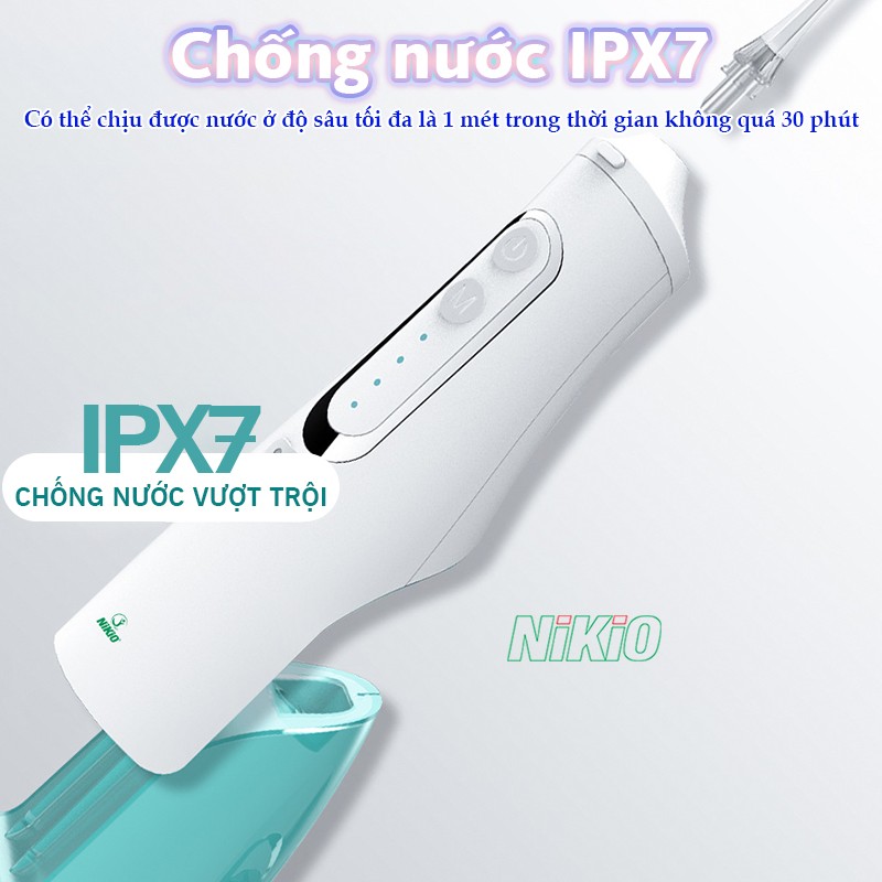 Máy tăm nước mini chống nước IPX7 Nikio NK-M209