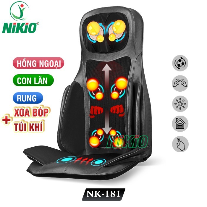 Ghế massage Nikio NK-181 giúp thư giãn xoa bóp giảm bị đau xương mông 