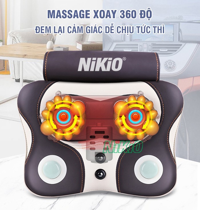 Máy massage cổ Nikio NK-136AC giúp giải phóng hiện tượng đau vai gáy phải 