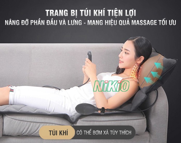 Nệm massage toàn thân Nikio NK-151 túi khí chống đau lưng giúp thư giãn