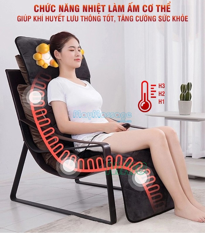 Máy massage Nikio Nk-151 có tia hồng ngoại giúp giảm mỏi lưng nhanh 