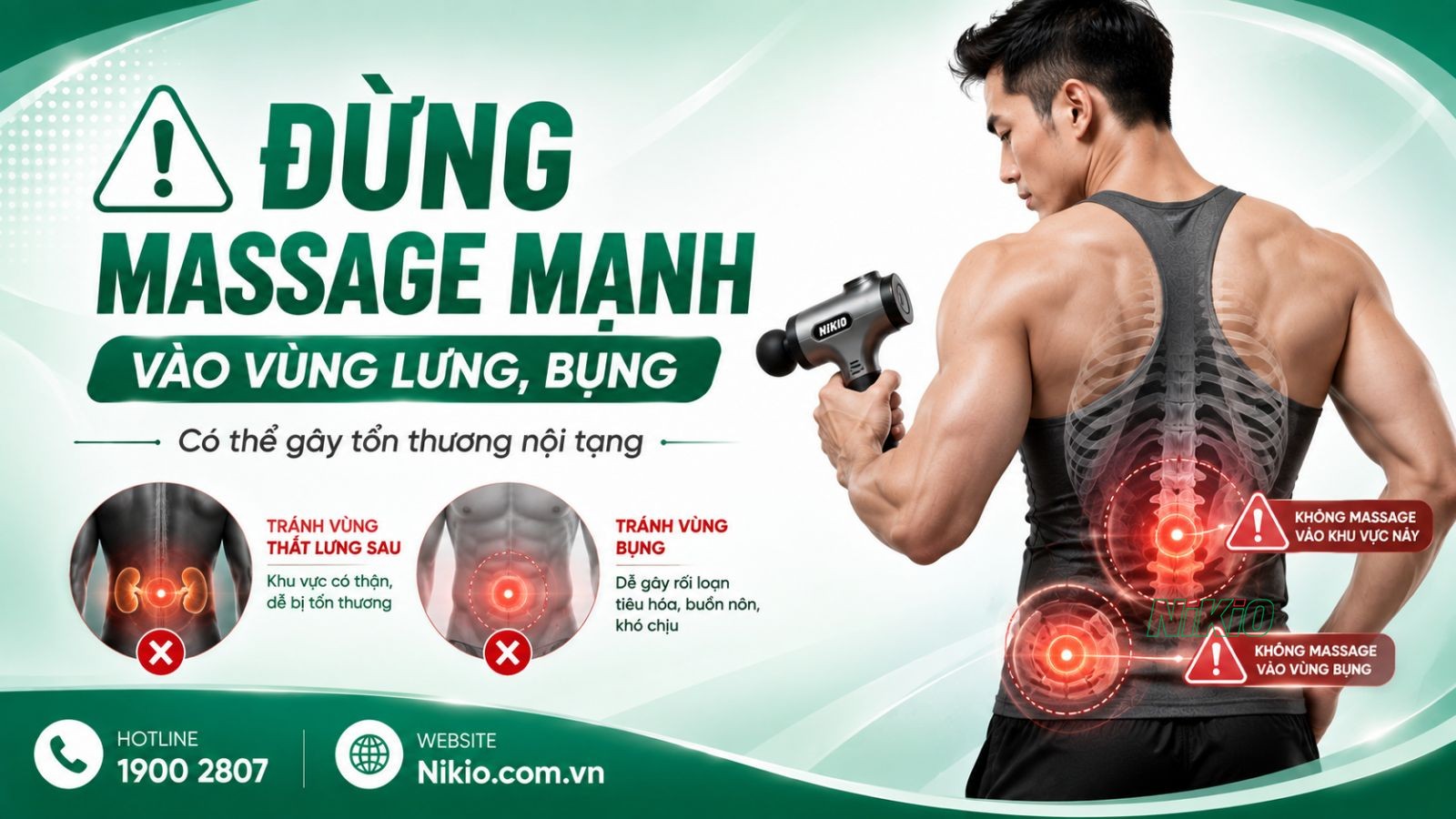  Massage sai vùng lưng và bụng có thể tổn thương nội tạng