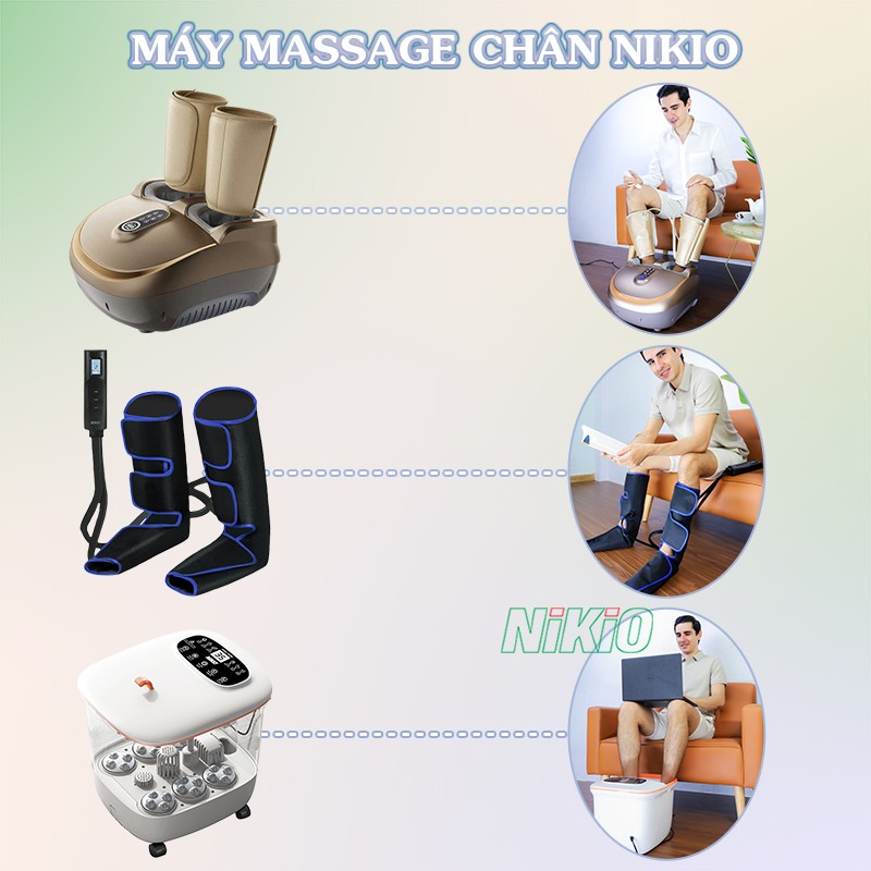 Máy massage chân Nikio phù hợp với người đứng lâu