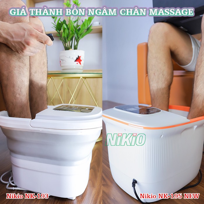 Giá thành bồn ngâm chân massage Nikio NK-193 và NK-195 NEW