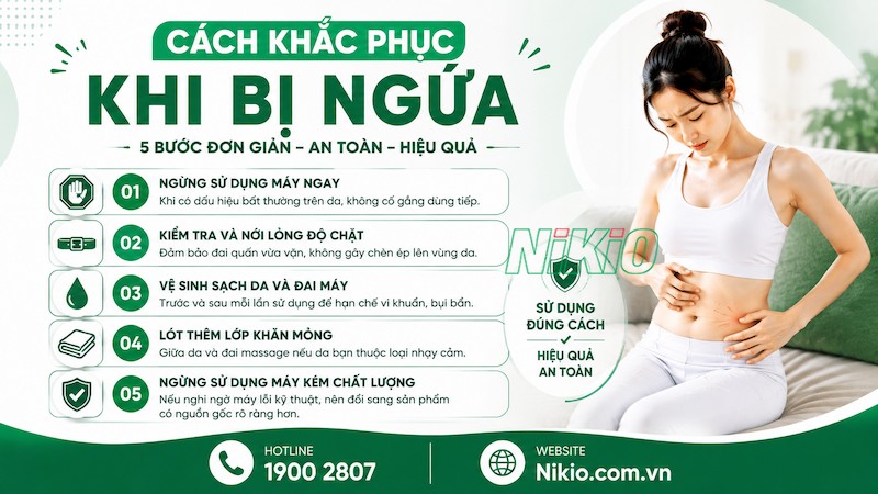 Một số cách giúp giảm tình trạng ngứa khi sử dụng máy massage bụng