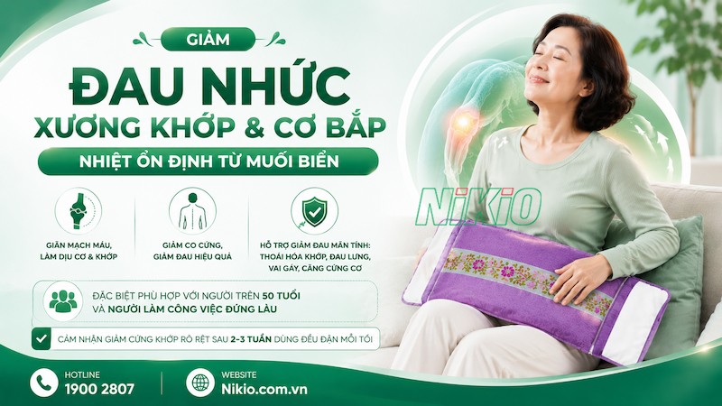 Túi chườm nóng hỗ trợ giảm đau nhức xương khớp và cơ bắp