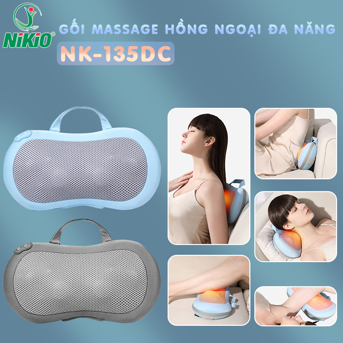 Gối massage hồng ngoại Nikio NK-135DC