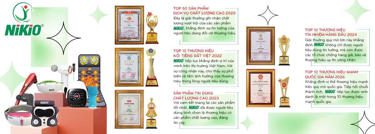 NIKIO – Top chứng nhận, giải thưởng khẳng định uy tín thương hiệu của NIKIO