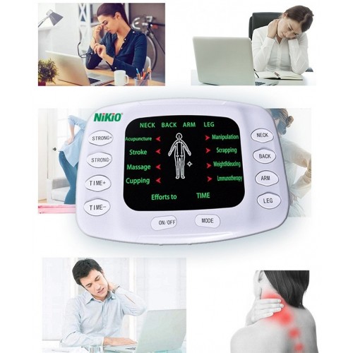Cải thiện sức khỏe hữu hiệu bằng máy massage xung điện 4 miếng dán và đôi dép trị liệu bàn chân Nikio NK-105