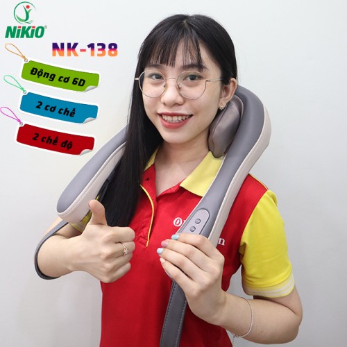 Video Máy massage cổ vai gáy pin sạc Nikio NK-138 - Xoa bóp day ấn 6D, day vuốt chuyên sâu, giúp cổ giảm đau nhanh