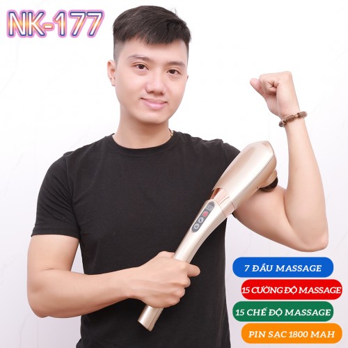Video máy massage cầm tay pin sạc cao cấp Nikio NK-177