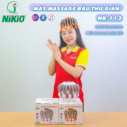 Video giới thiệu Máy massage đầu bạch tuộc 20 chân Nikio NK-113, mát xa giảm đau nhức đầu, giảm stress