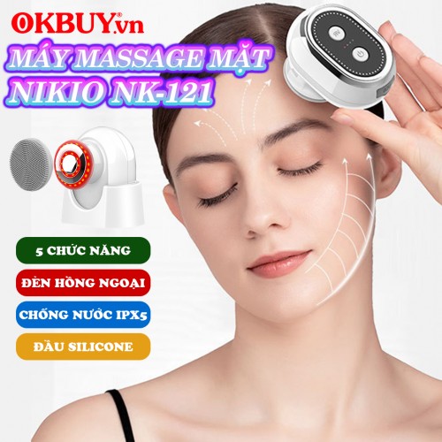 Video Máy massage mặt điện di tinh chất, nâng cơ mặt kết hợp rửa mặt Nikio NK-121