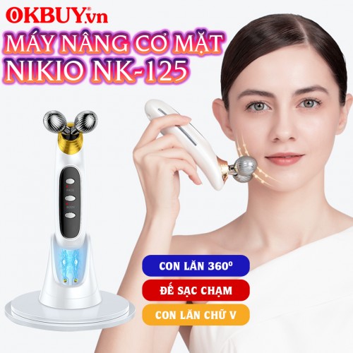 Video Máy massage nâng cơ mặt tạo cằm Vline, điện di đẩy tinh chất 2 đầu Nikio NK-125